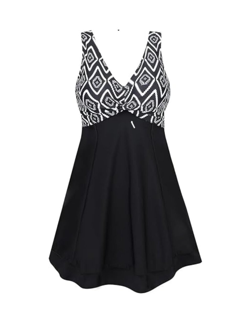 SUMMERMAE Women's Plus Size Printing Padded High Waist Swimdress